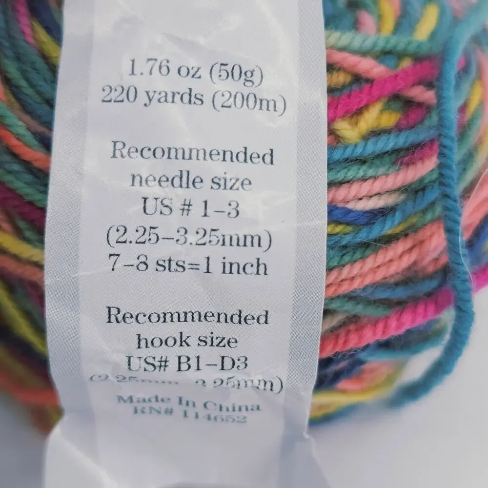 2 JoJoLand Melody Superwash fingering weight Rainbow yarn 100% Wool  50g 220 Yds